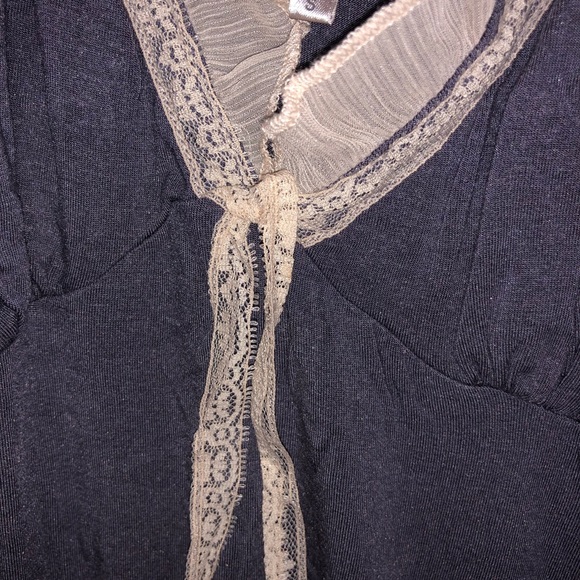 Victoria Secret Neglige Nightie Gray Cream Lace S - Picture 5 of 8